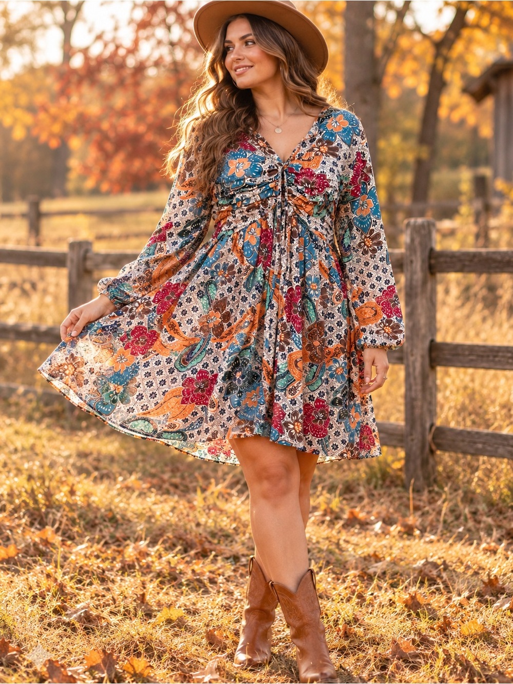 NWT Kensie boho babydoll mini dress size 12 floral paisley whimsical festival